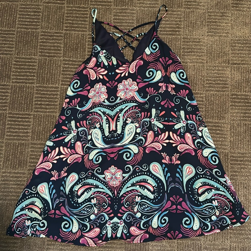 Blue & purple print Summer Dress